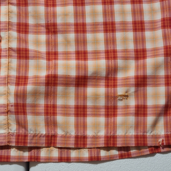 Orvis Trout Bum Shirt Men's Large Plaid Short Sleeve Cotton Button Down *Flaw* - Picture 8 of 9